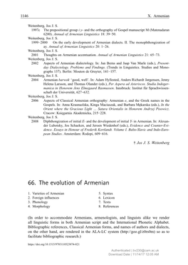 66. the Evolution of Armenian
