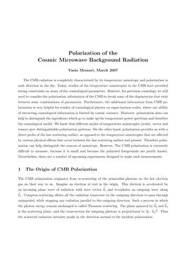 Polarization of the Cosmic Microwave Background Radiation