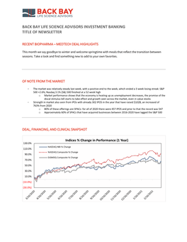 Back Bay Life Science Advisors Investment Banking Title of Newsletter