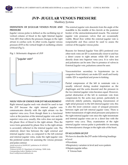 JUGULAR VENOUS PRESSURE Maddury Jyotsna