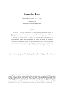 Stagnation Traps