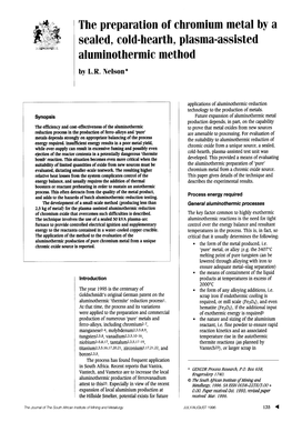 The Preparation of Chromium Metal by a Sealed, Cold-Hearth, Plasma-Assisted Aluminothermic Method