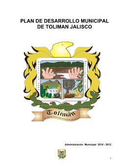 Plan De Desarrollo Municipal De Toliman Jalisco