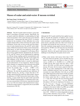 Masses of Scalar and Axial-Vector B Mesons Revisited