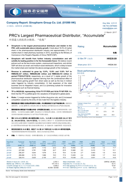 Company Report: Sinopharm