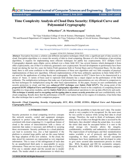 Time Complexity Analysis of Cloud Data Security: Elliptical Curve and Polynomial Cryptography