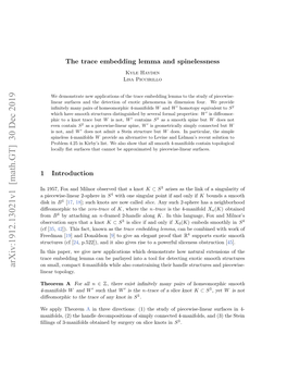 Arxiv:1912.13021V1 [Math.GT] 30 Dec 2019 on Small, Compact 4-Manifolds While Also Constraining Their Handle Structures and Piecewise- Linear Topology