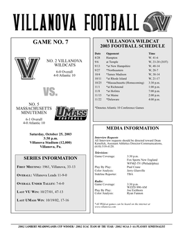 FB Game Notes 03 (Umass).Qxd