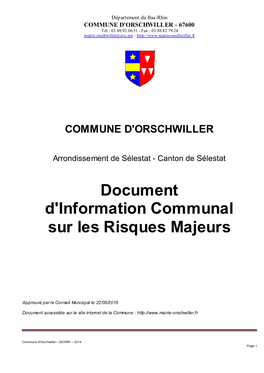 Document D'information Communal Sur Les Risques Majeurs