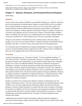 Chapter 11 Dyspnea, Orthopnea, and Paroxysmal Nocturnal Dyspnea