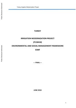 Turkey Irrigation Modernization Project