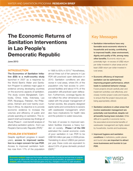 The Economic Returns of Sanitation Interventions in Lao People's