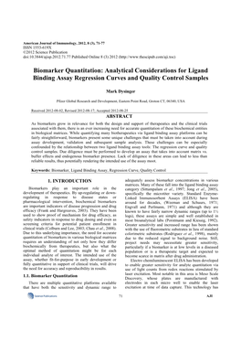 Analytical Considerations for Ligand Binding Assay Regression Curves and Quality Control Samples