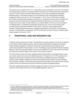 5 Traditional Land and Resource Use