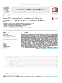 Reward Deficiency and Anti-Reward in Pain Chronification