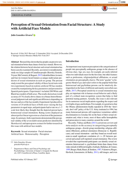 Perception of Sexual Orientation from Facial Structure: a Study with Artiﬁcial Face Models