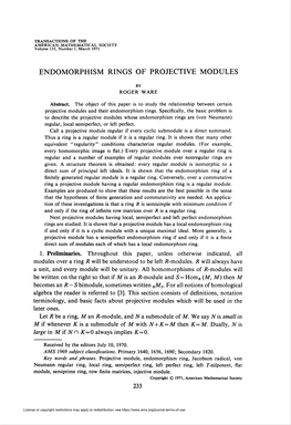 Endomorphism Rings of Protective Modules