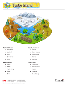 Polar Bear • Ulu Knife • Seal • Snowshoes • Igloo South / Summer