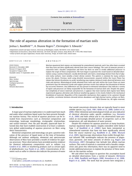 The Role of Aqueous Alteration in the Formation of Martian Soils ⇑ Joshua L