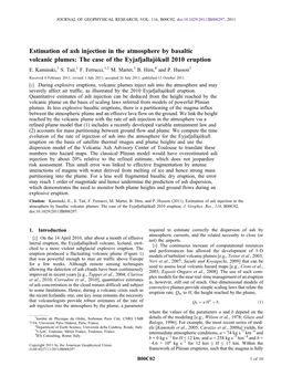 Estimation of Ash Injection in the Atmosphere by Basaltic Volcanic Plumes: the Case of the Eyjafjallajökull 2010 Eruption E