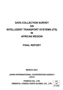 Data Collection Survey on Intelligent Transport Systems (Its) in African Region