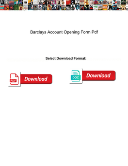 Barclays Account Opening Form Pdf