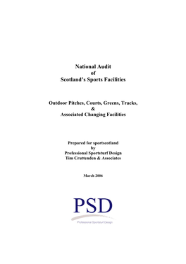 National Audit of Scotland's Outdoor Sports Facilities