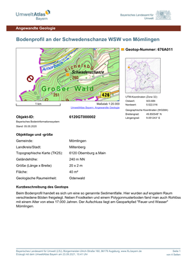 Bodenprofil an Der Schwedenschanze WSW Von Mömlingen