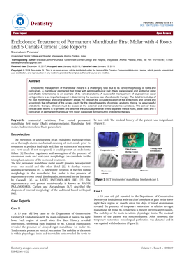 Endodontic Treatment of Permanent Mandibular First Molar with 4 Roots