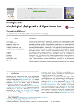 Morphological Phylogenetics of Bignoniaceae Juss
