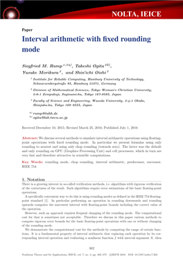 Interval Arithmetic with Fixed Rounding Mode