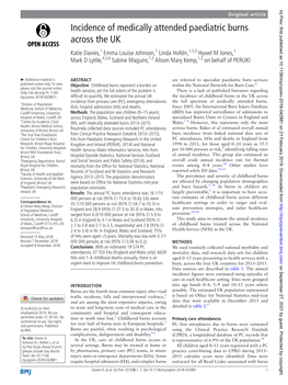 Incidence of Medically Attended Paediatric Burns Across the UK