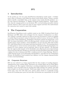 IPX 1 Introduction 2 the Corporation