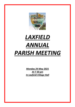 Laxfield Annual Parish Meeting