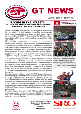 GT NEWS NEWSLETTER Nr 9 - 25Th MAY 2007