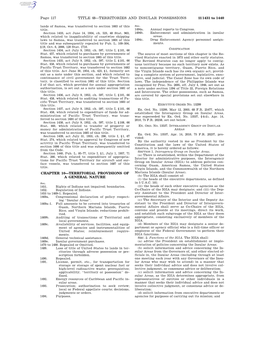 Page 117 TITLE 48—TERRITORIES and INSULAR POSSESSIONS §§ 1431 to 1440 Lands of Samoa, Was Transferred to Section 1663 of This Sec