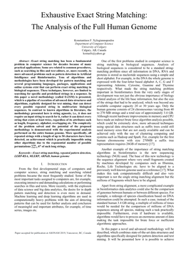 Exhaustive Exact String Matching: the Analysis of the Full Human Genome