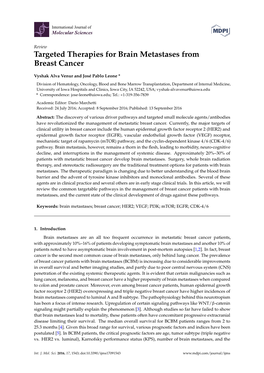 Targeted Therapies for Brain Metastases from Breast Cancer