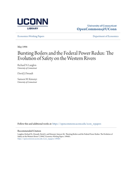 Bursting Boilers and the Federal Power Redux: the Evolution of Safety on the Western Rivers Richard N