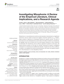 Investigating Misophonia: a Review of the Empirical Literature, Clinical Implications, and a Research Agenda