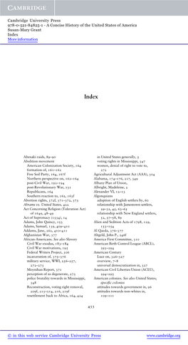 A Concise History of the United States of America Susan-Mary Grant Index More Information