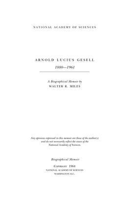 Biography of Arnold Lucius Gesell