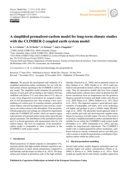 A Simplified Permafrost-Carbon Model for Long-Term Climate Studies