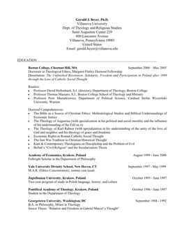 Villanova University Dept. of Theology and Religious Studies Saint Augustine Center 229 800 Lancaster Avenue Villanova, Pennsylv