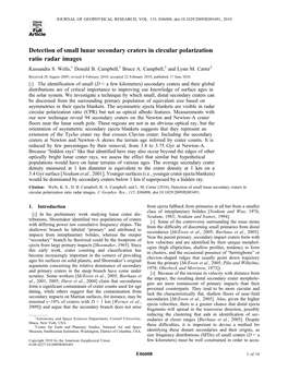 Detection of Small Lunar Secondary Craters in Circular Polarization Ratio Radar Images Kassandra S