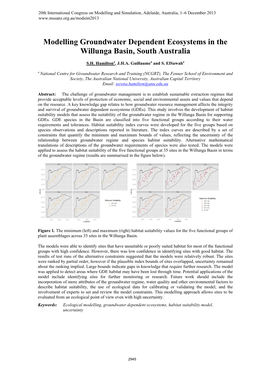 Modelling Groundwater Dependent Ecosystems in the Willunga Basin, South Australia