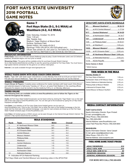 2016 FB Game Notes