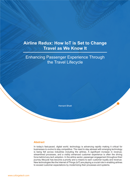 Airline Redux: How Iot Is Set to Change Travel As We Know It