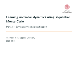 Part 3 – Bayesian System Identiﬁcation