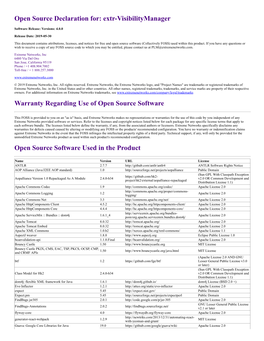 Licenses, and Notices for Free and Open Source Software (Collectively FOSS) Used Within This Product